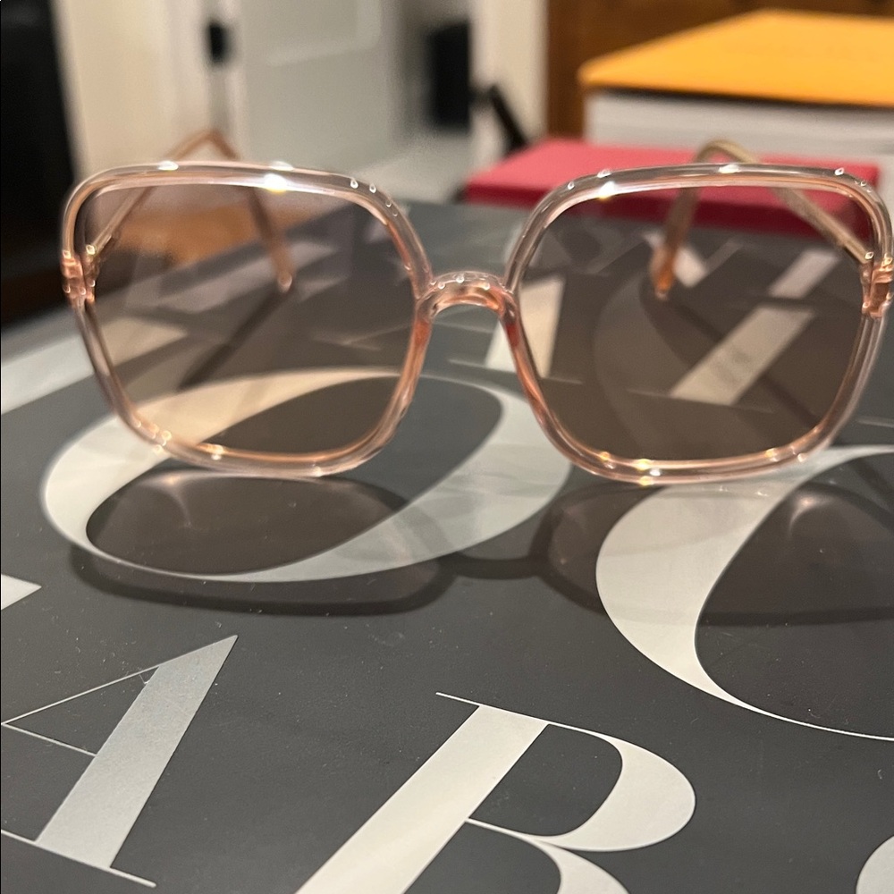 Dior Women's Oversized Square Sunglasses - Blush Frame, Brown Gradient Lenses